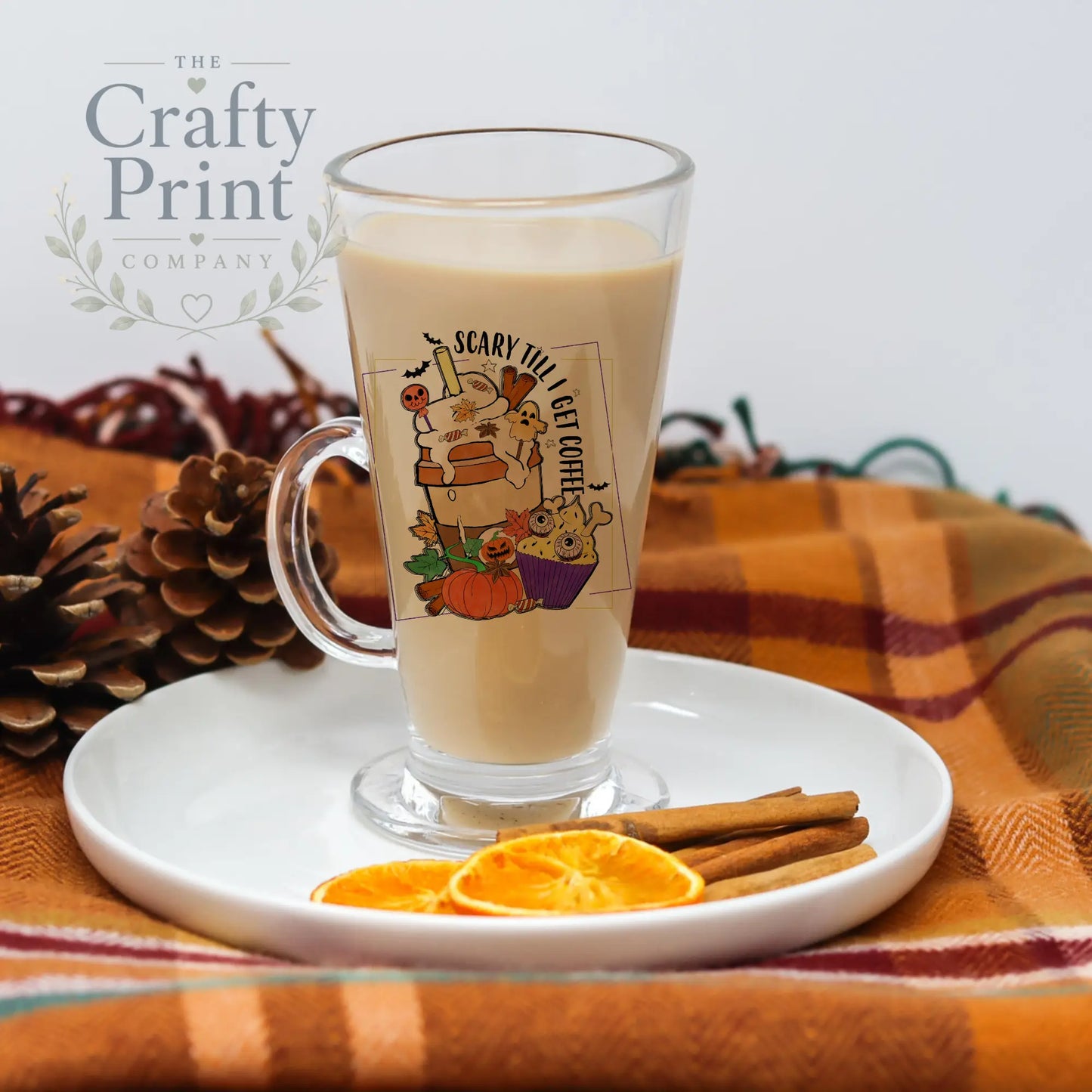 Scary till I get Coffee Transparent Sticker - Decorative