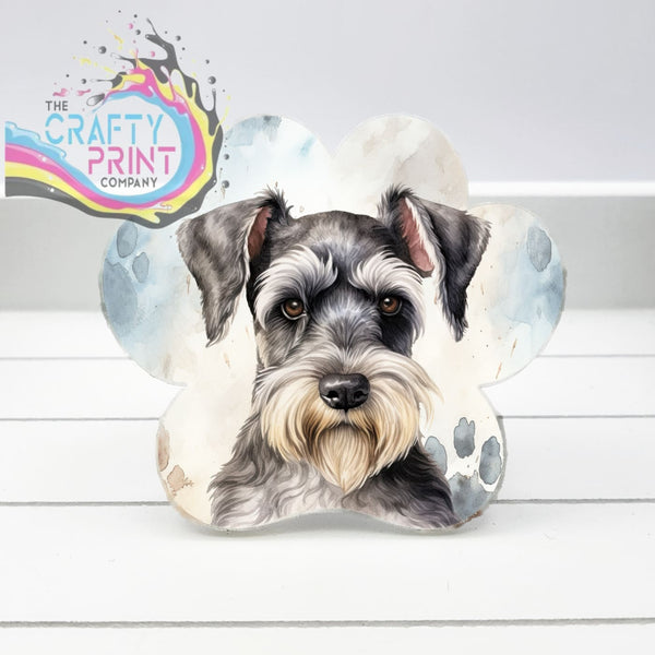 Schnauzer Acrylic Paw Print Car Vent Clip on Air Freshener