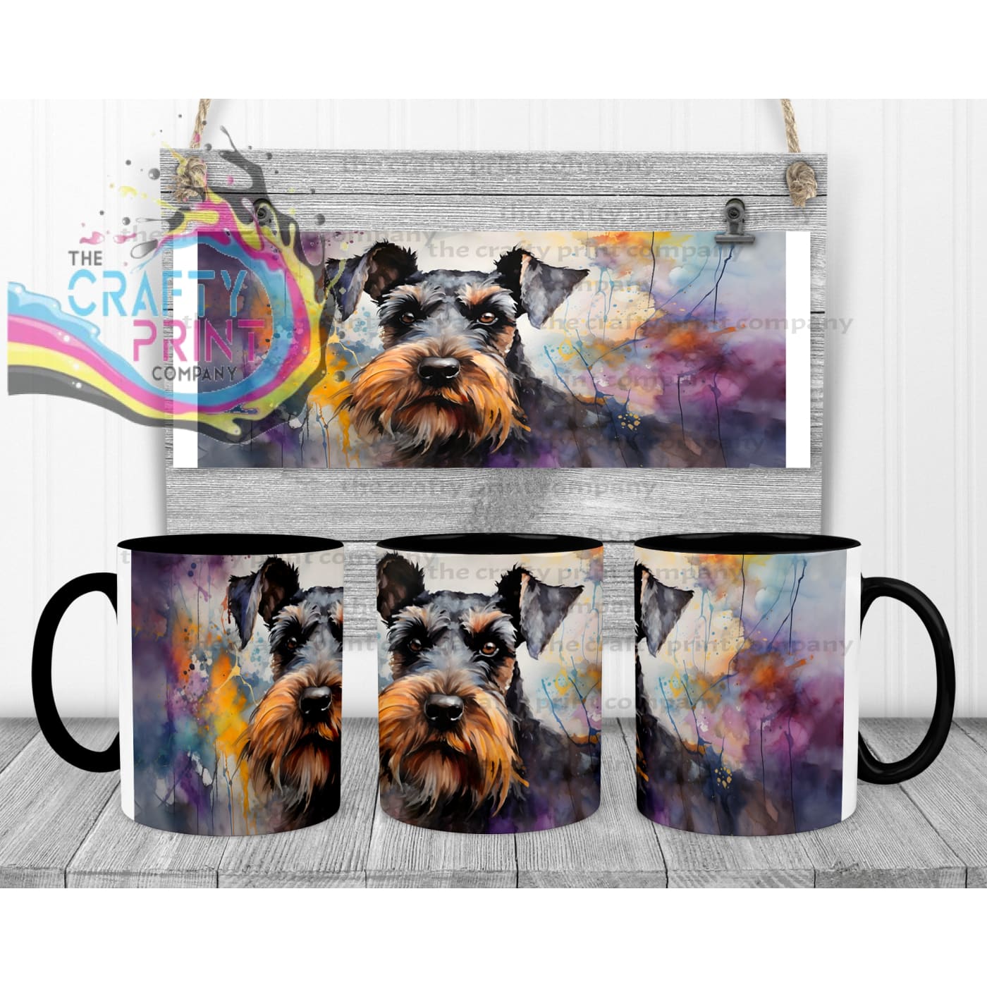 Schnauzer Mug - Black Handle & Inner - Mugs