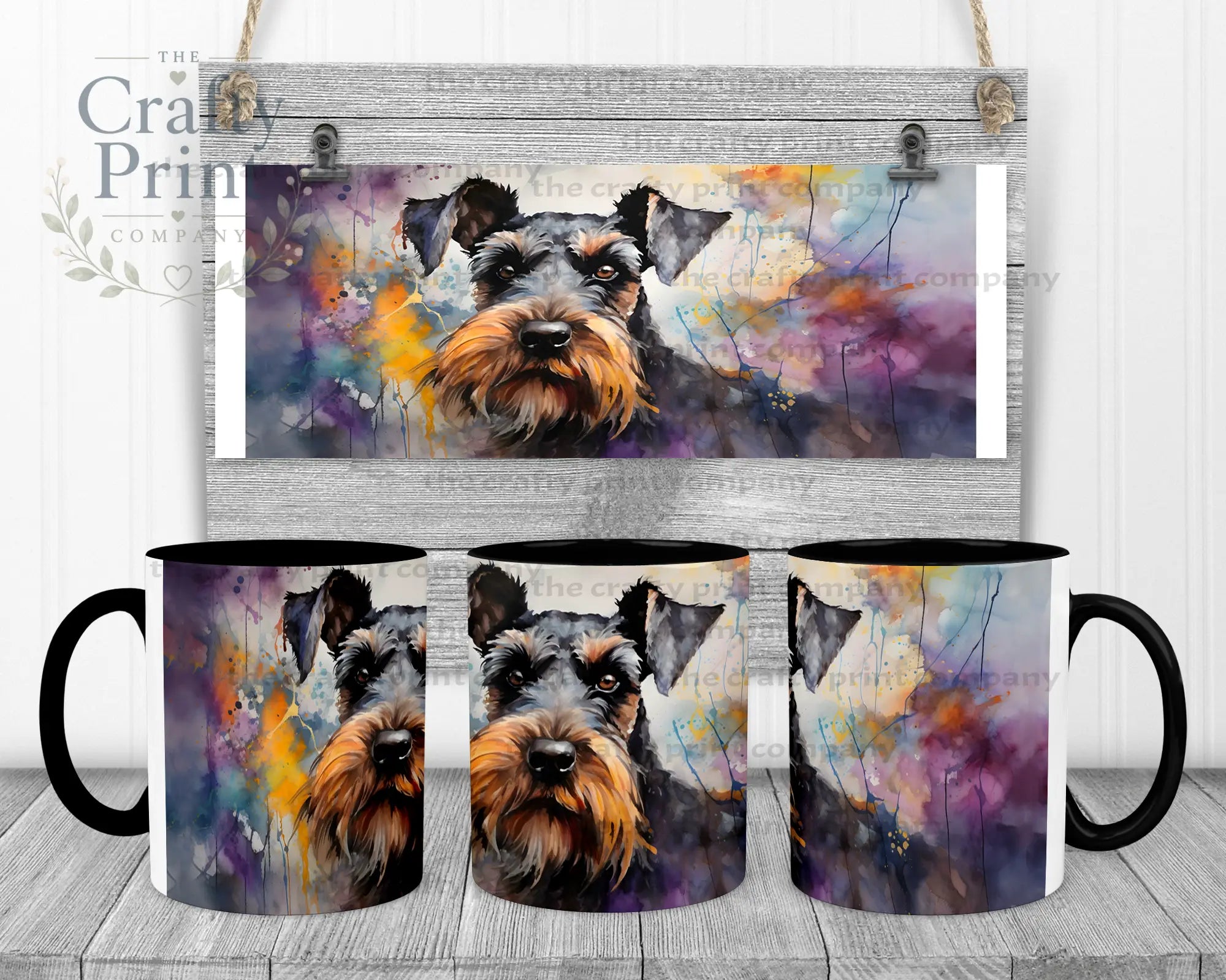 Schnauzer Mug - Black Handle & Inner - Mugs