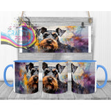 Schnauzer Mug - Blue Handle & Inner - Mugs