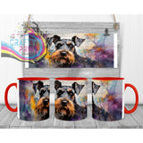 Schnauzer Mug - Red Handle & Inner - Mugs