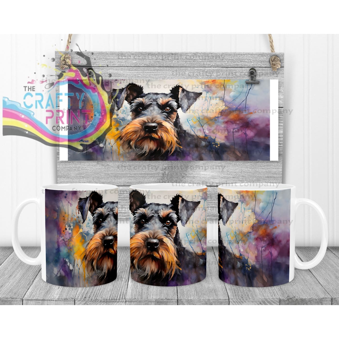 Schnauzer Mug - White Handle & Inner - Mugs