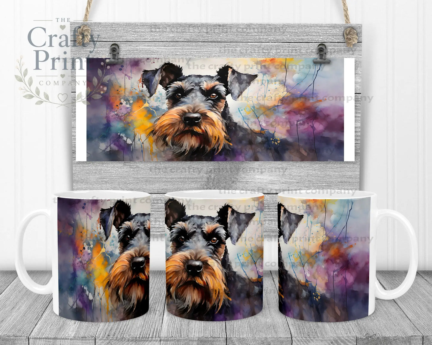 Schnauzer Mug - White Handle & Inner - Mugs