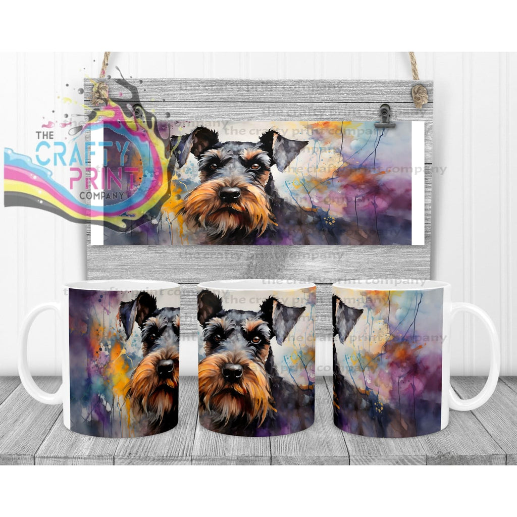 Schnauzer Mug White Handle & Inner Mugs