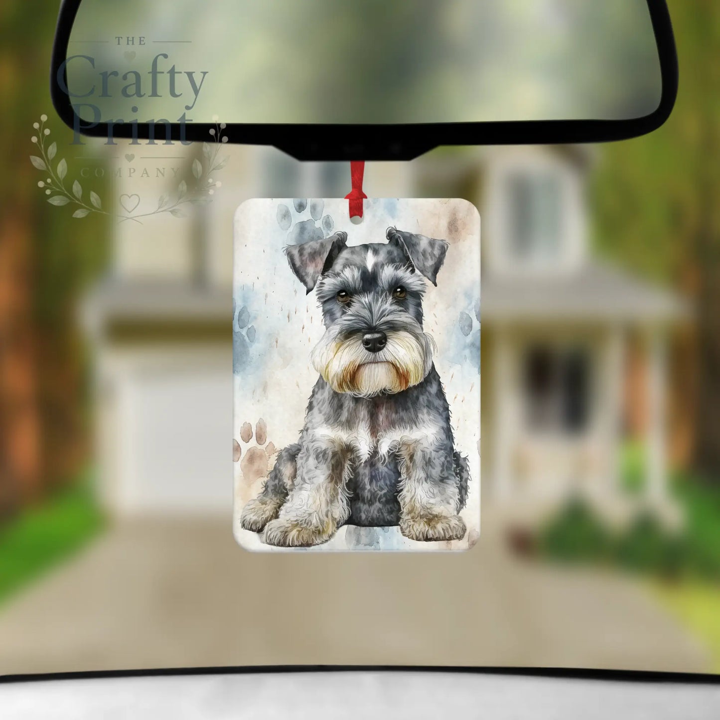Schnauzer Paw Print Car Air Freshener - Vehicle Fresheners
