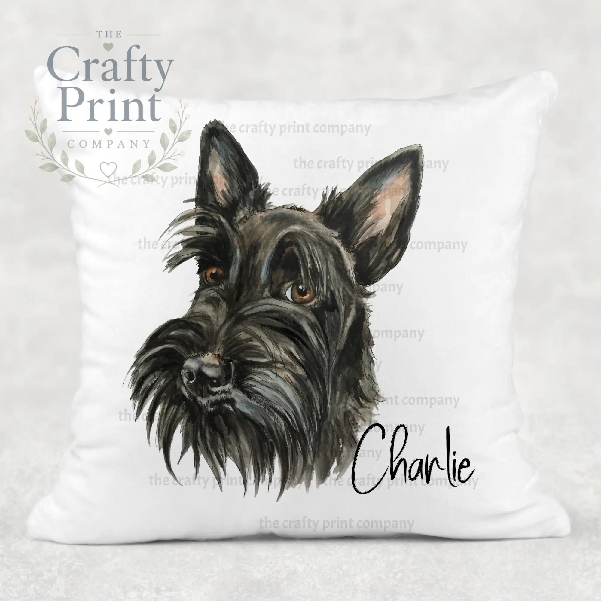 Scottie Dog Face Cushion - Chair & Sofa Cushions