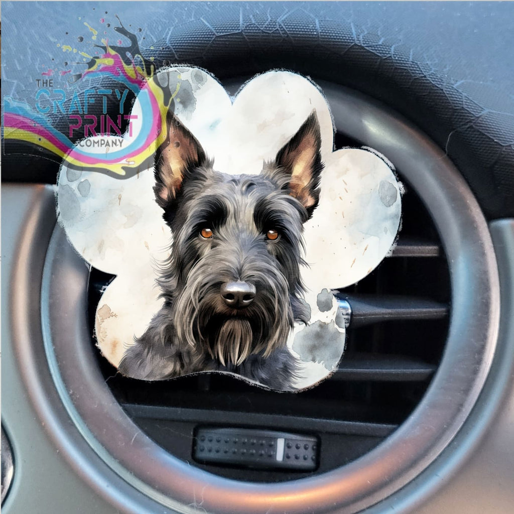 Scottish Terrier Acrylic Paw Print Car Vent Clip on Air