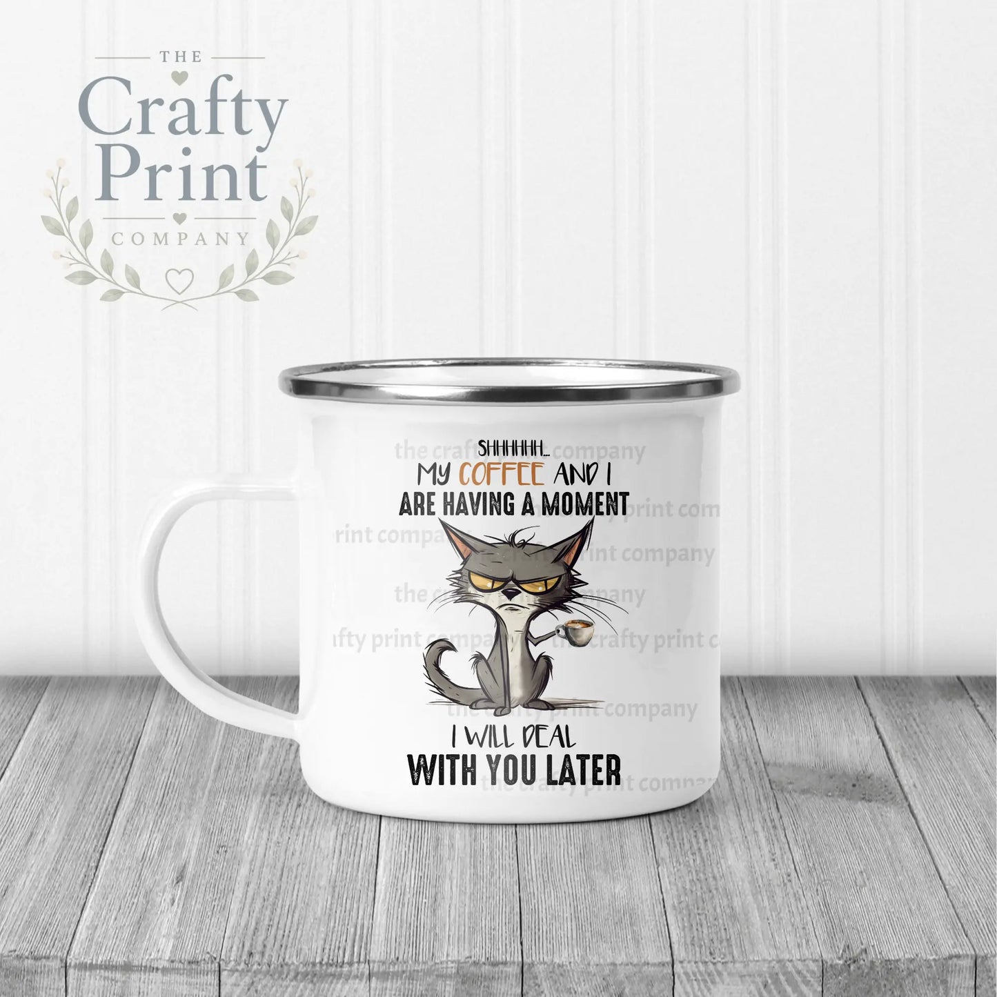 Shhh my Coffee and I are having a moment Mug - Enamel - Mugs