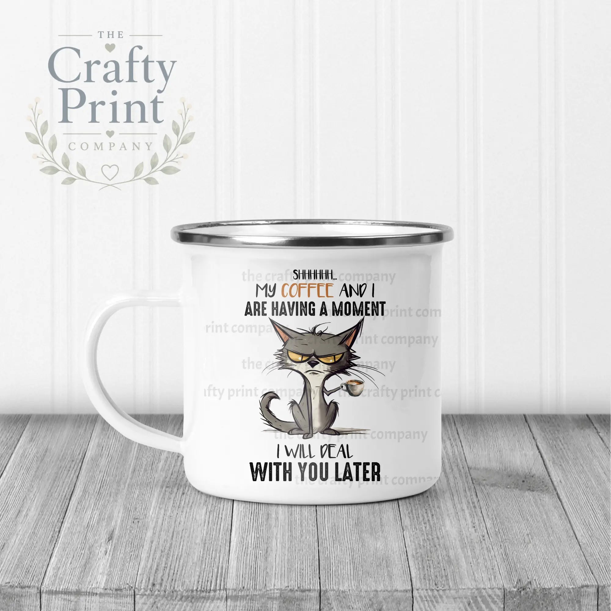 Shhh my Coffee and I are having a moment Mug - Enamel - Mugs