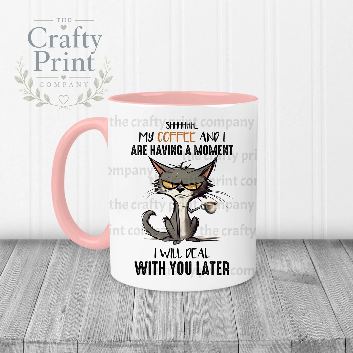 Shhh my Coffee and I are having a moment Mug - Pink Handle