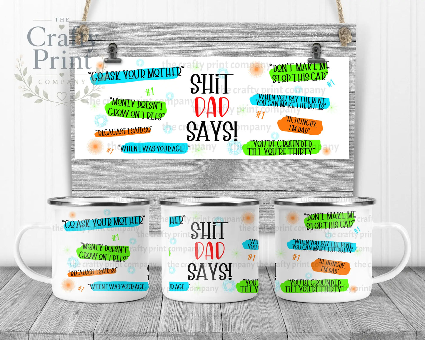 Shit Dad Says Mug - Enamel - Mugs