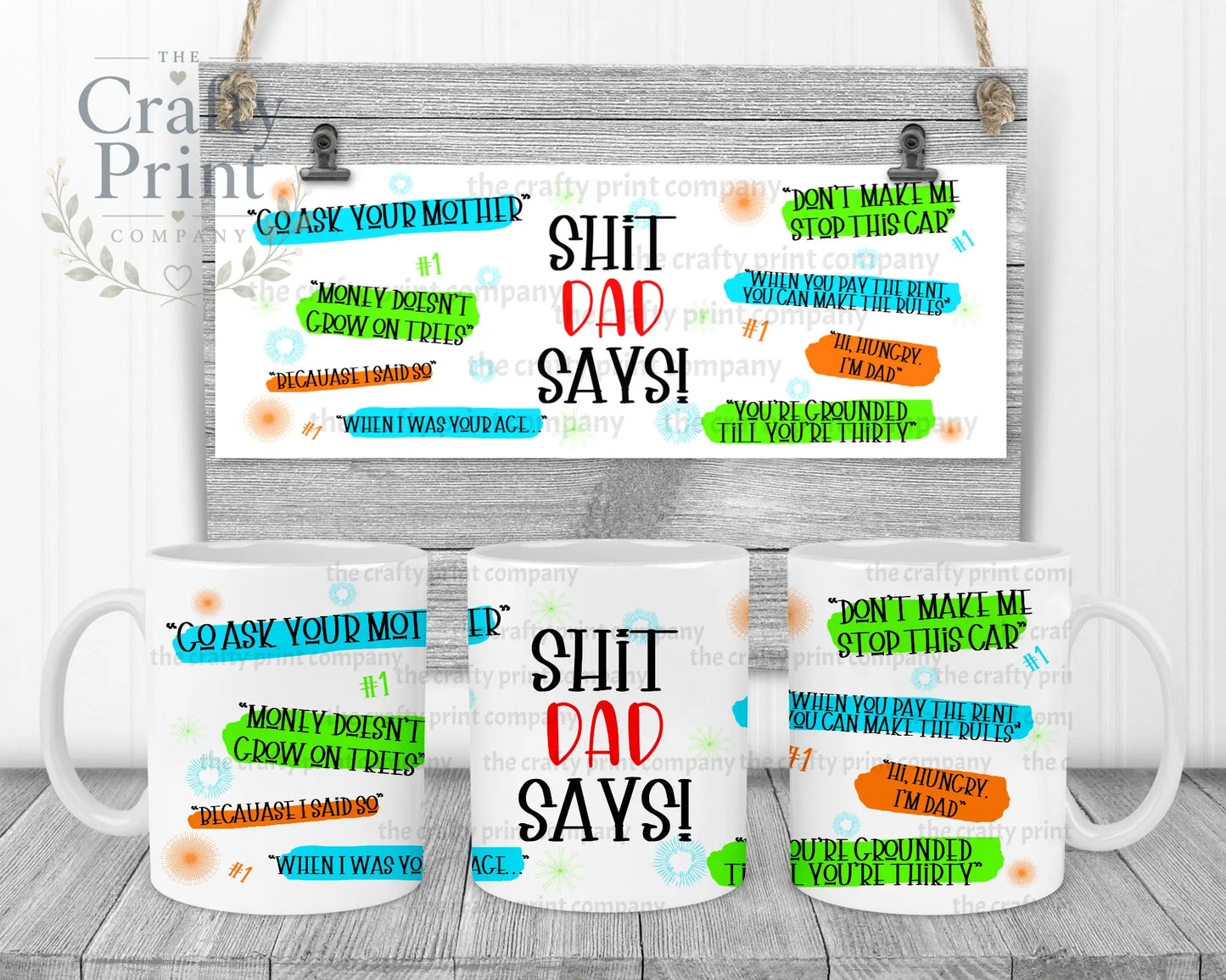 Shit Dad Says Mug - White Handle & Inner - Mugs