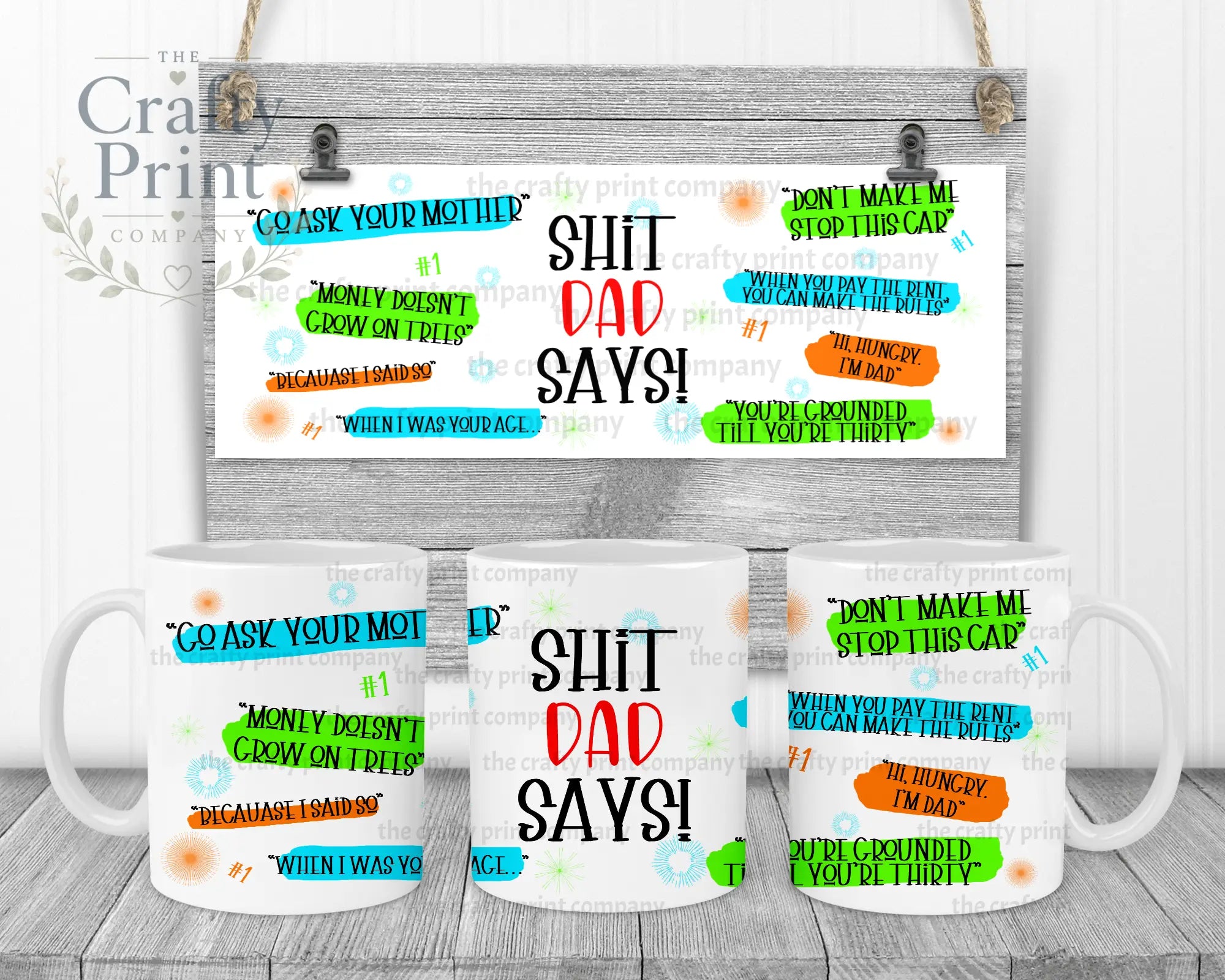 Shit Dad Says Mug - White Handle & Inner - Mugs