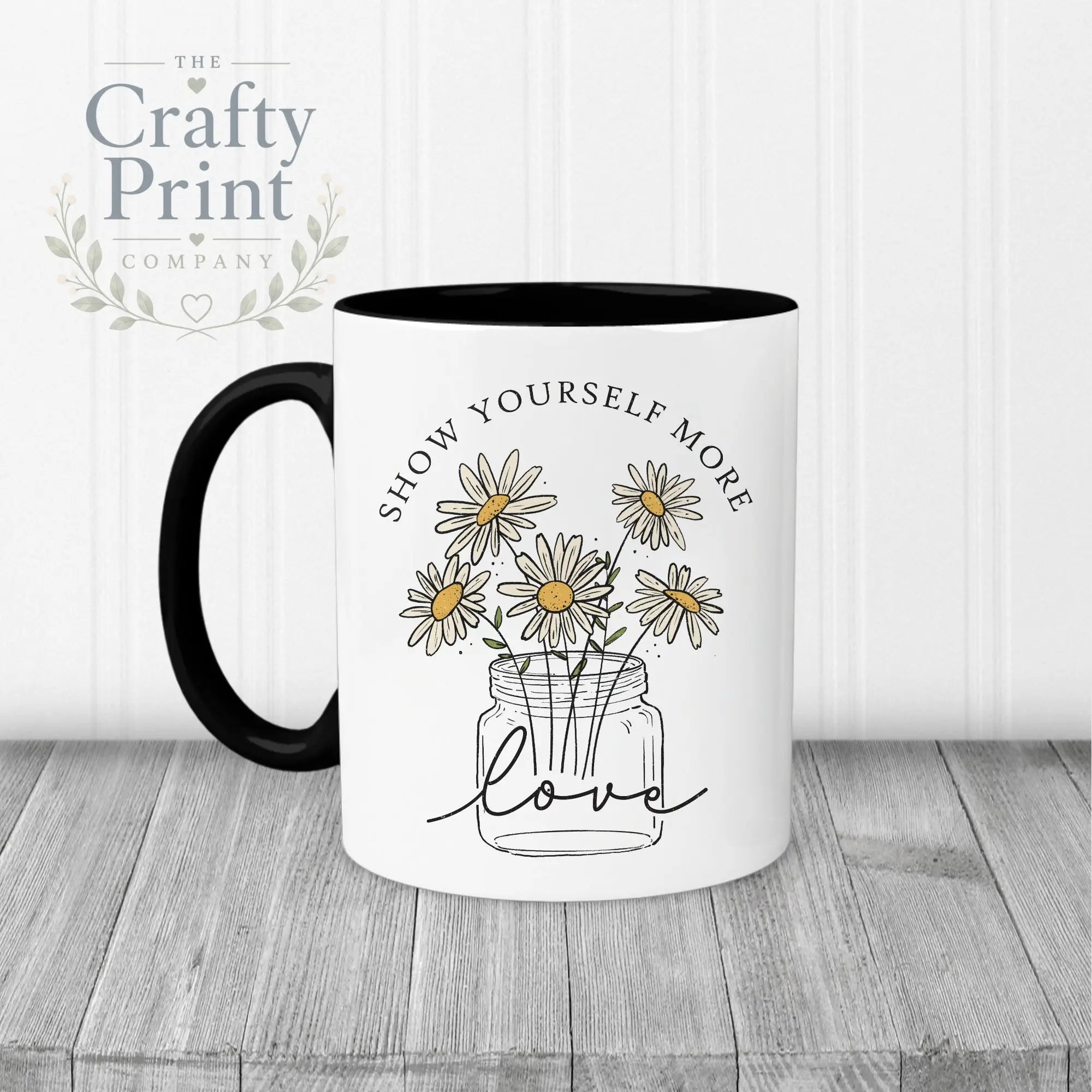 Show yourself more love Mug - Black Handle & Inner - Mugs
