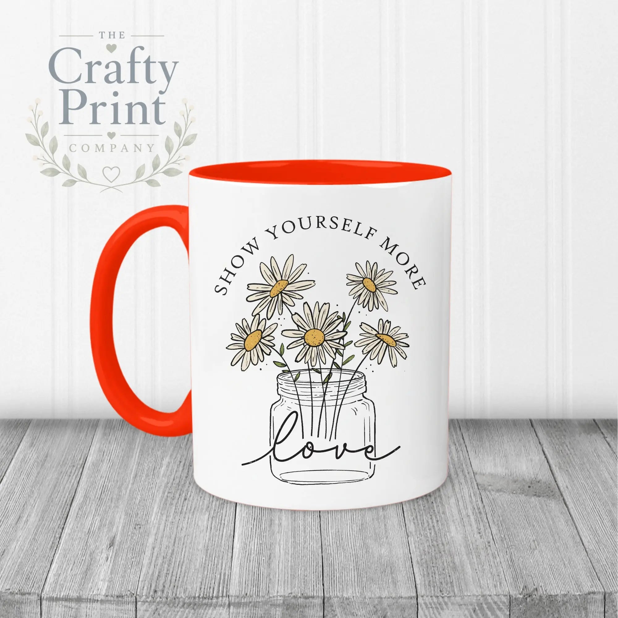 Show yourself more love Mug - Red Handle & Inner - Mugs