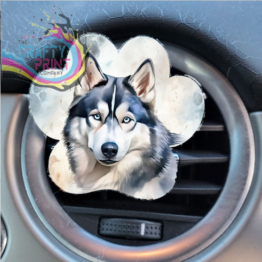 Siberian Husky Acrylic Paw Print Car Vent Clip on Air