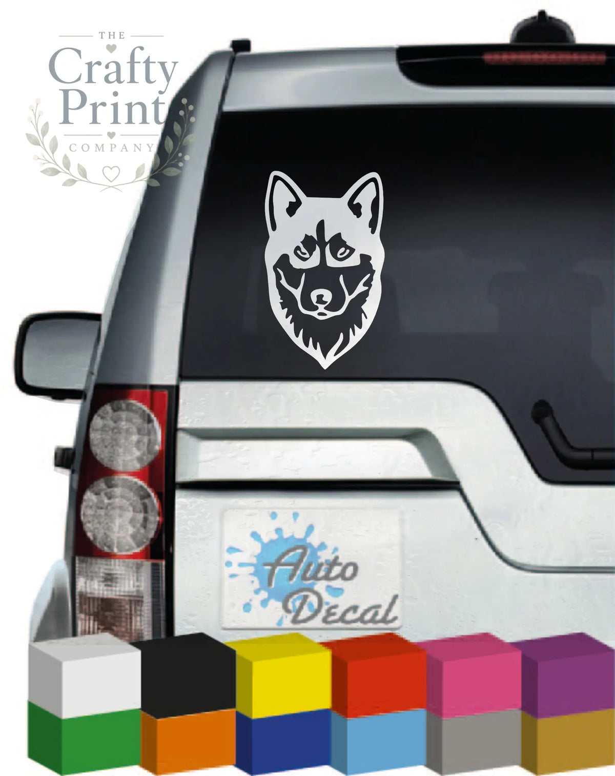 Siberian Husky Face Car Sticker - Bumper Stickers