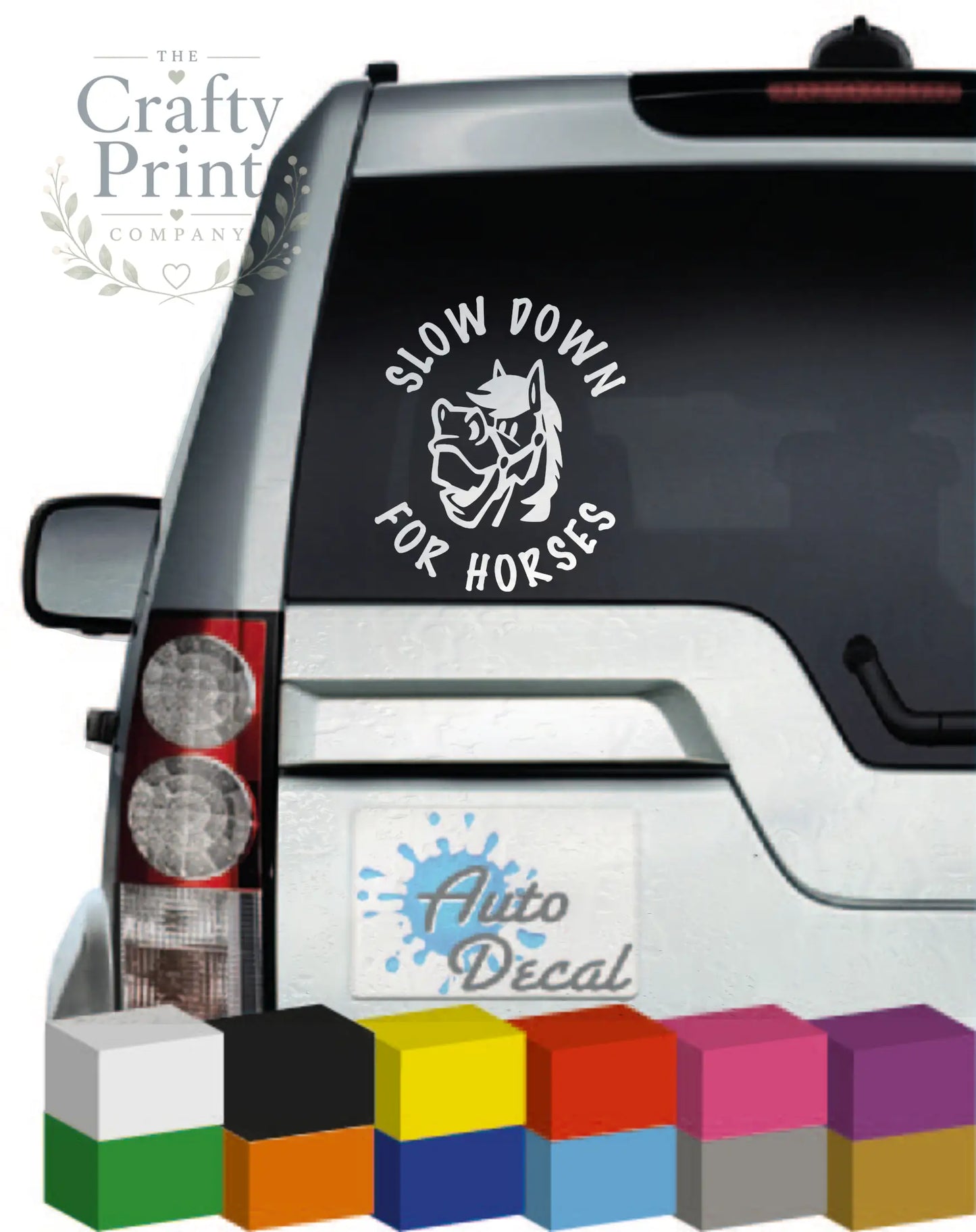 Slow Down For Horses Vinyl Car Sticker - Bumper Stickers