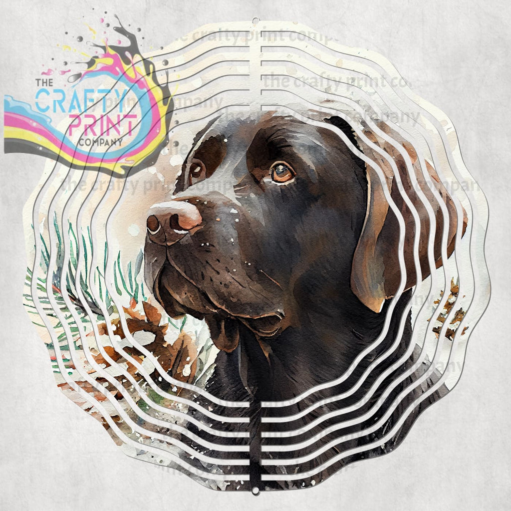 Snowy Chocolate Labrador Wind Spinner