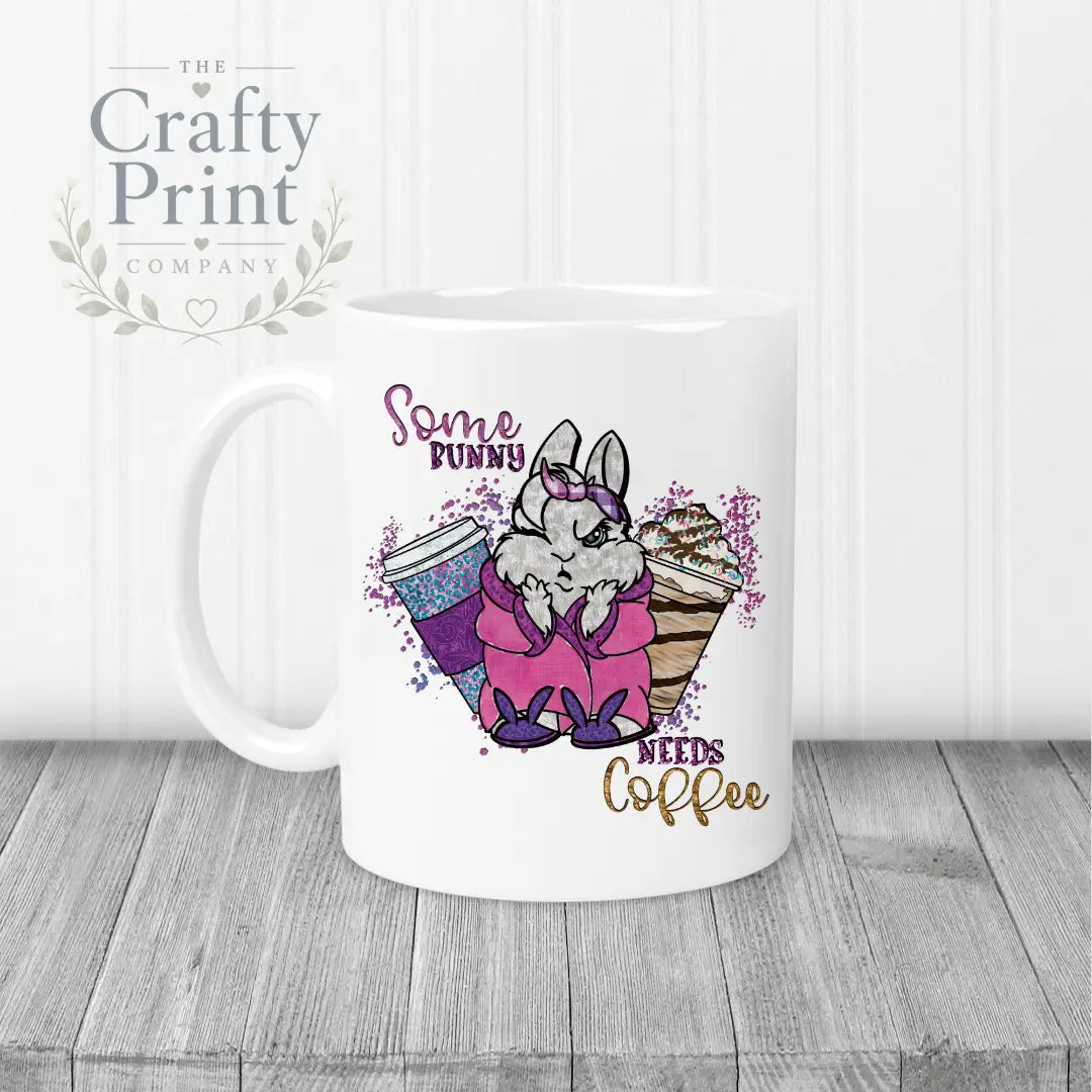 Some bunny needs coffee Mug - White Handle & Inner - Mugs