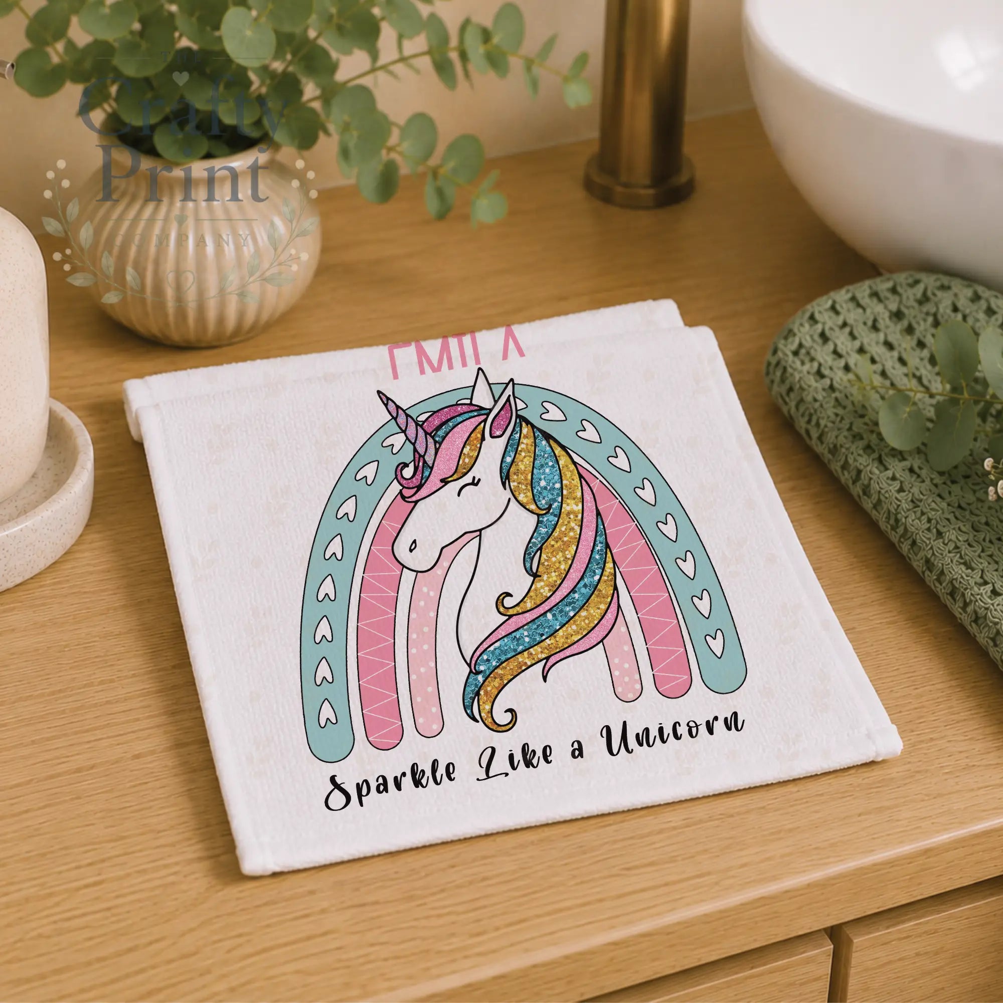Sparkle like a Unicorn Personalised Face Cloth