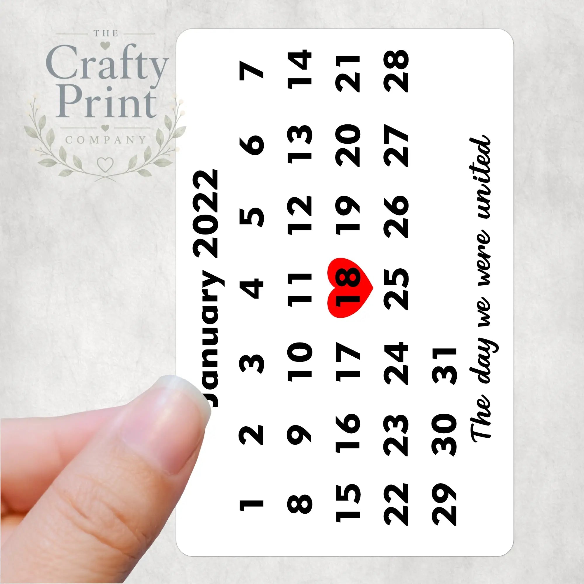 Special Calendar Date Personalised Card for Purse or Wallet