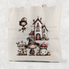 Spooky Lane Halloween Witch Cotton Re-usable Tote Bag