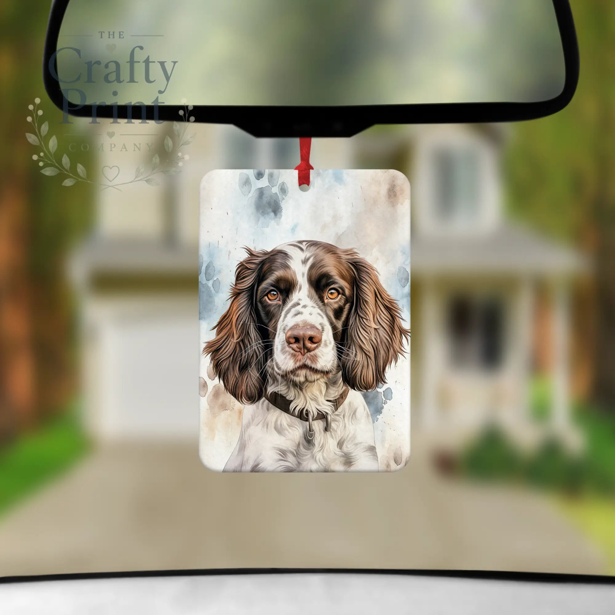 Springer Spaniel Paw Print Car Air Freshener - Vehicle