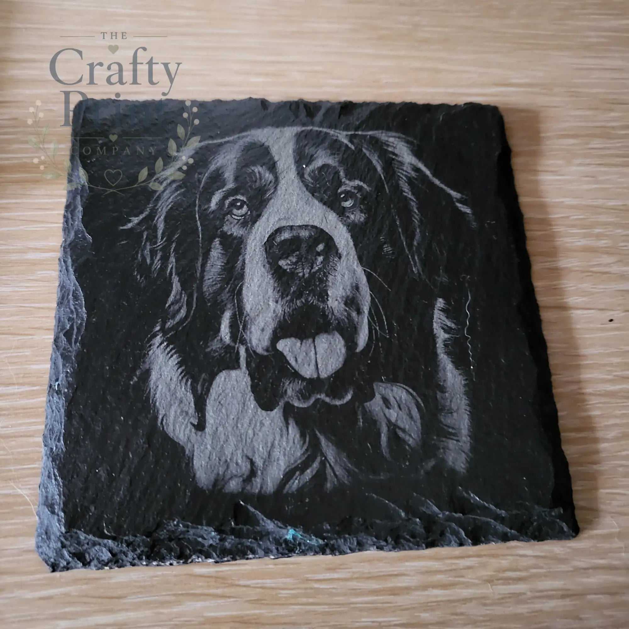 St Bernard Engraved Slate Coaster