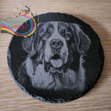 St Bernard Engraved Slate Coaster