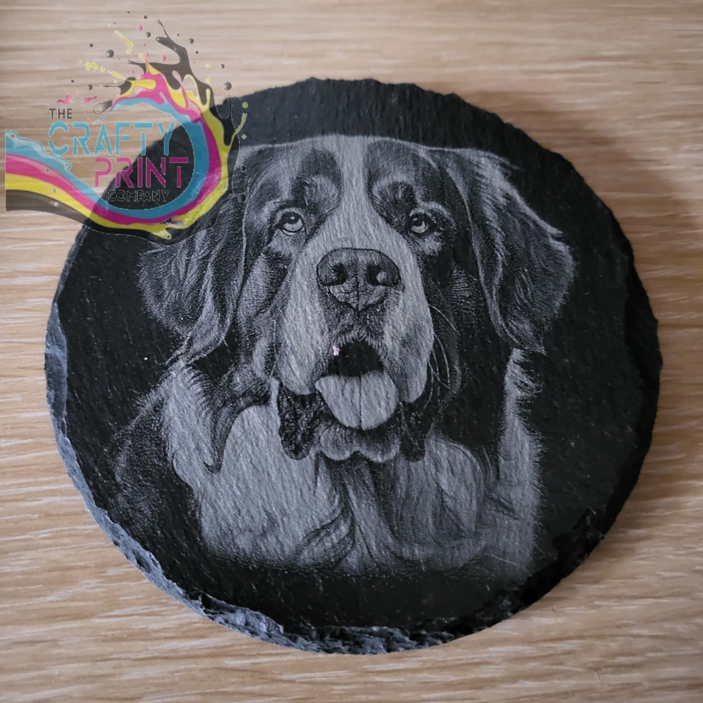 St Bernard Engraved Slate Coaster