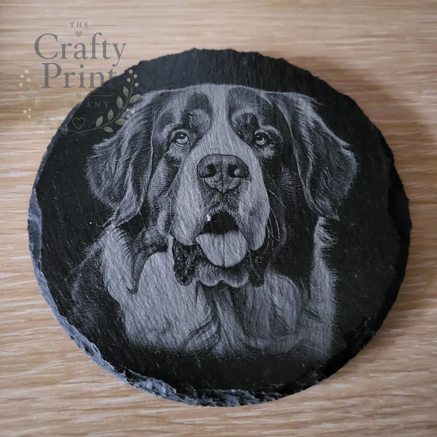 St Bernard Engraved Slate Coaster