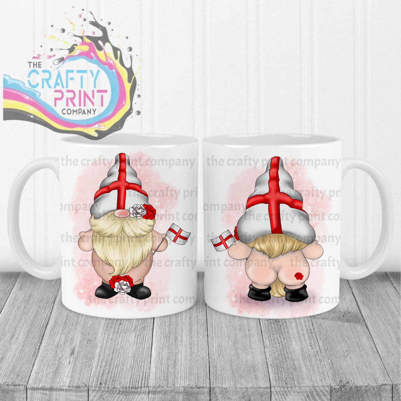 St George’s Day Cheeky Bum Gonk Mug - White Handle & Inner