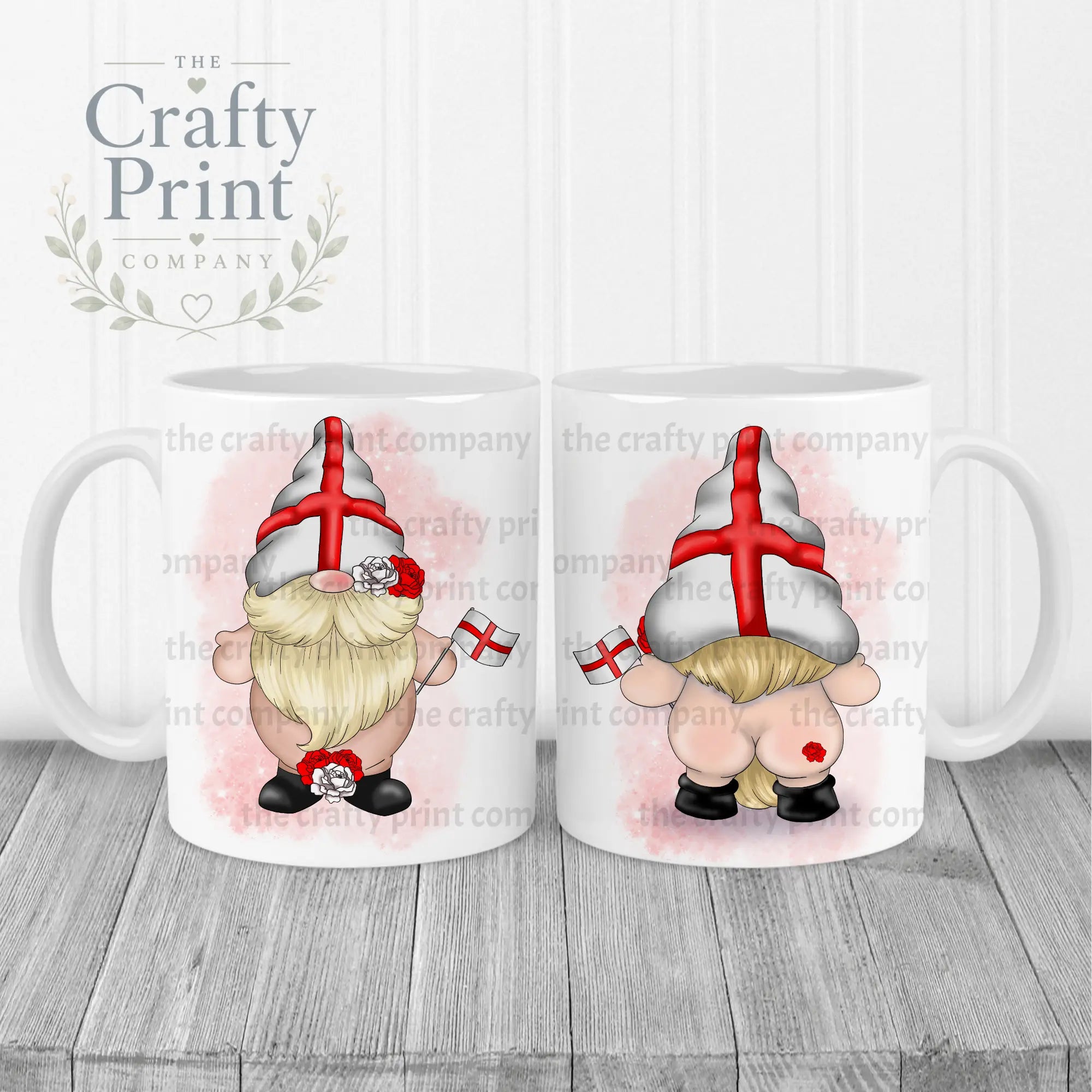 St George’s Day Cheeky Bum Gonk Mug - White Handle & Inner