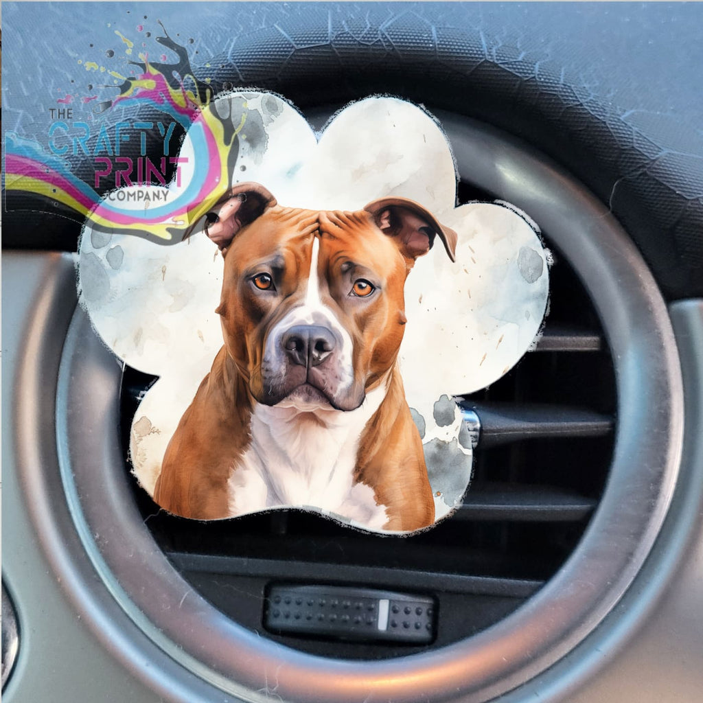 Staffordshire Bull Terrier Acrylic Paw Print Car Vent Clip