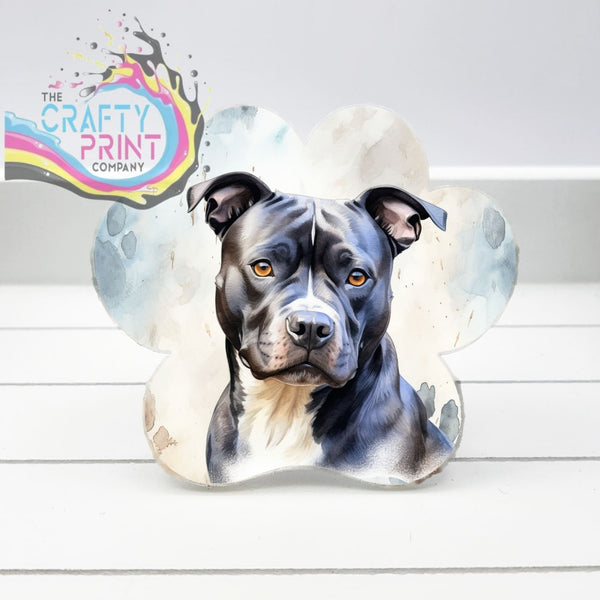 Staffordshire Bull Terrier V2 Acrylic Paw Print Car Vent