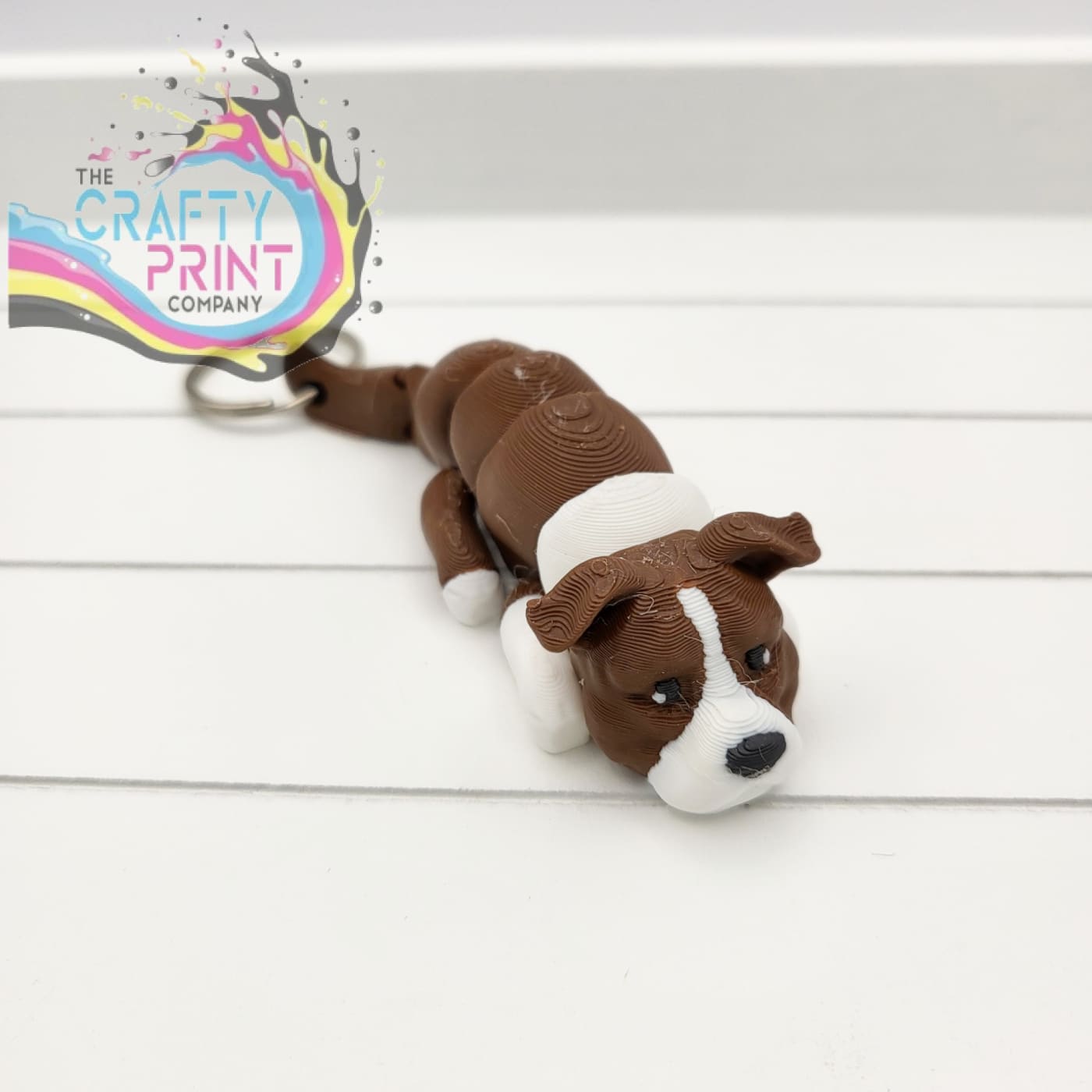 3D Printed Staffy Articulated Flexi Keyring/Fidget