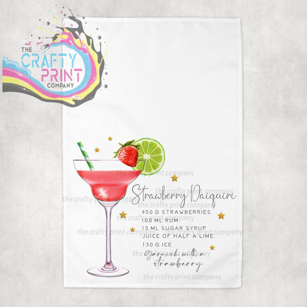 Strawberry Daiquiri Cocktail Recipe Tea Towel - Kitchen