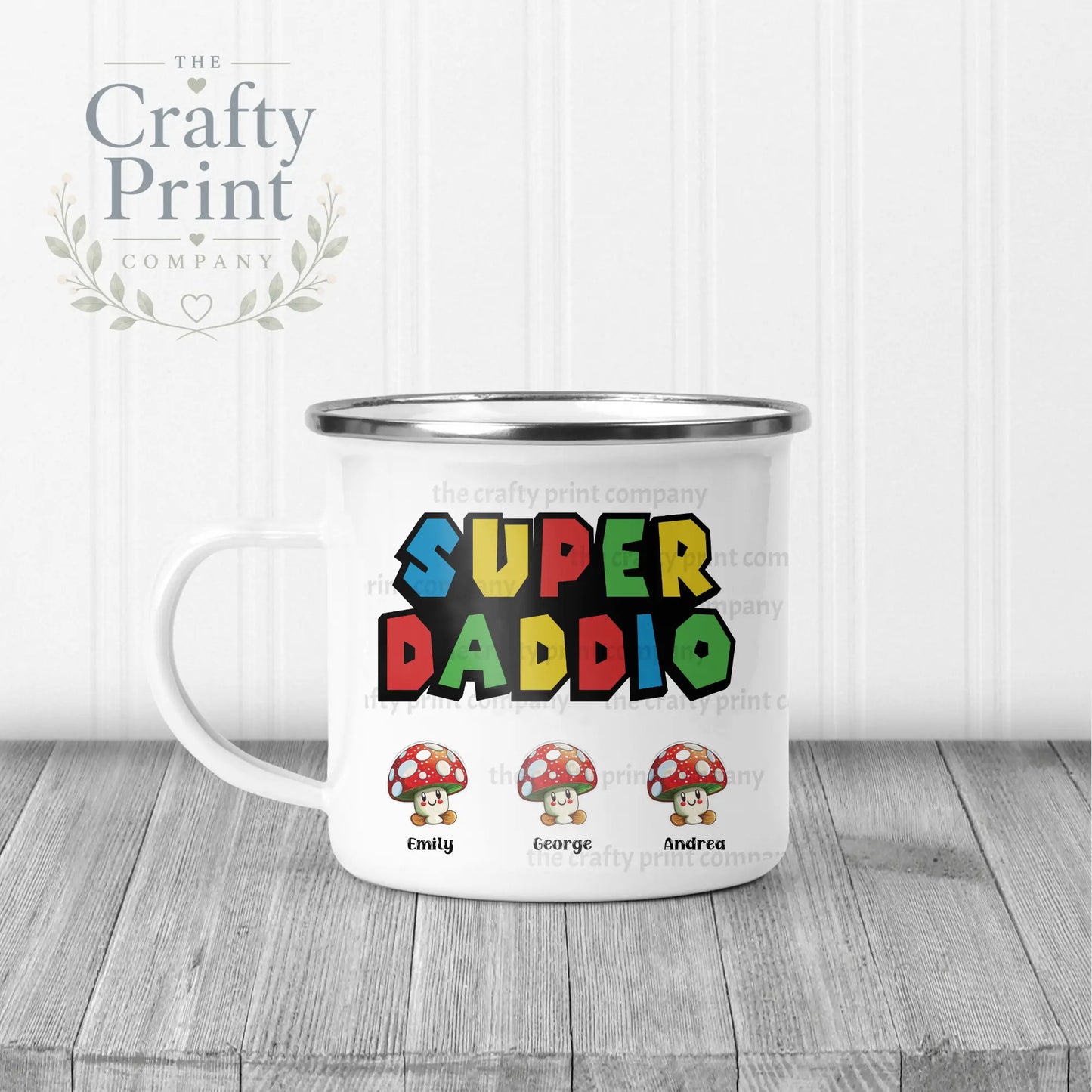Super Daddio Personalised Mug - Enamel - Mugs