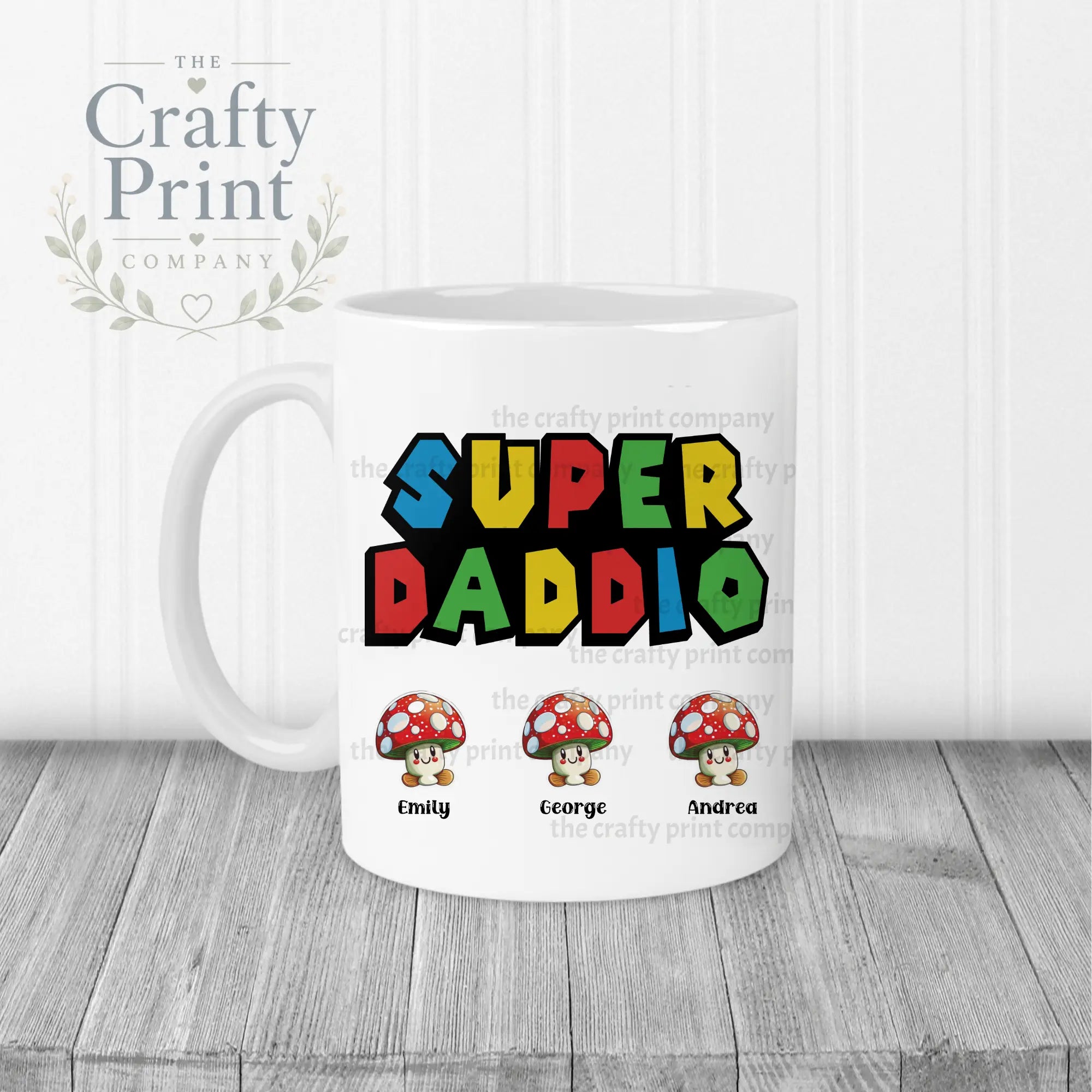 Super Daddio Personalised Mug - White Handle & Inner - Mugs