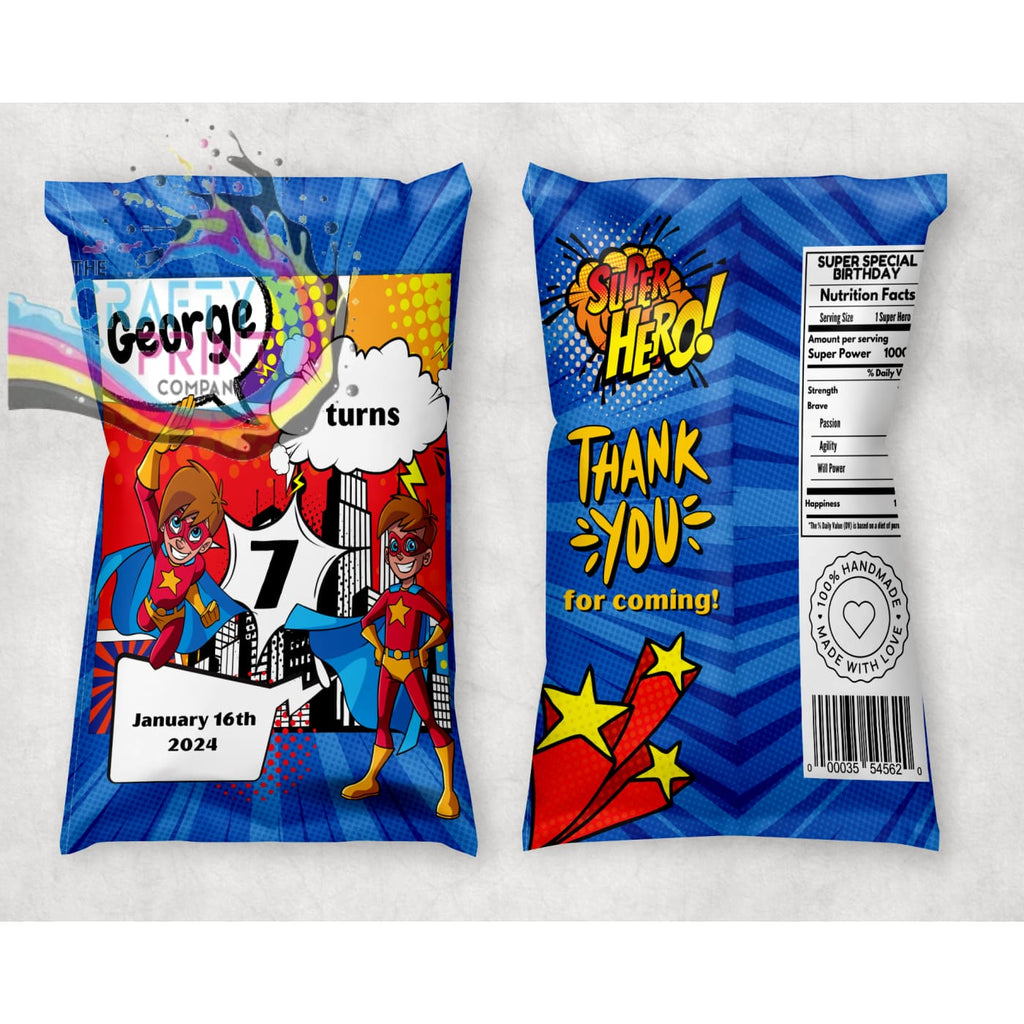 Super Hero Birthday Sweet / Crisp Party Bag