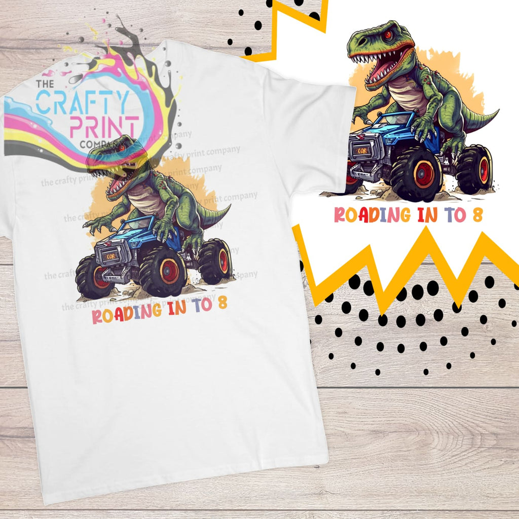 T-Rex Monster Truck Age Birthday Children’s T-shirt - Eight