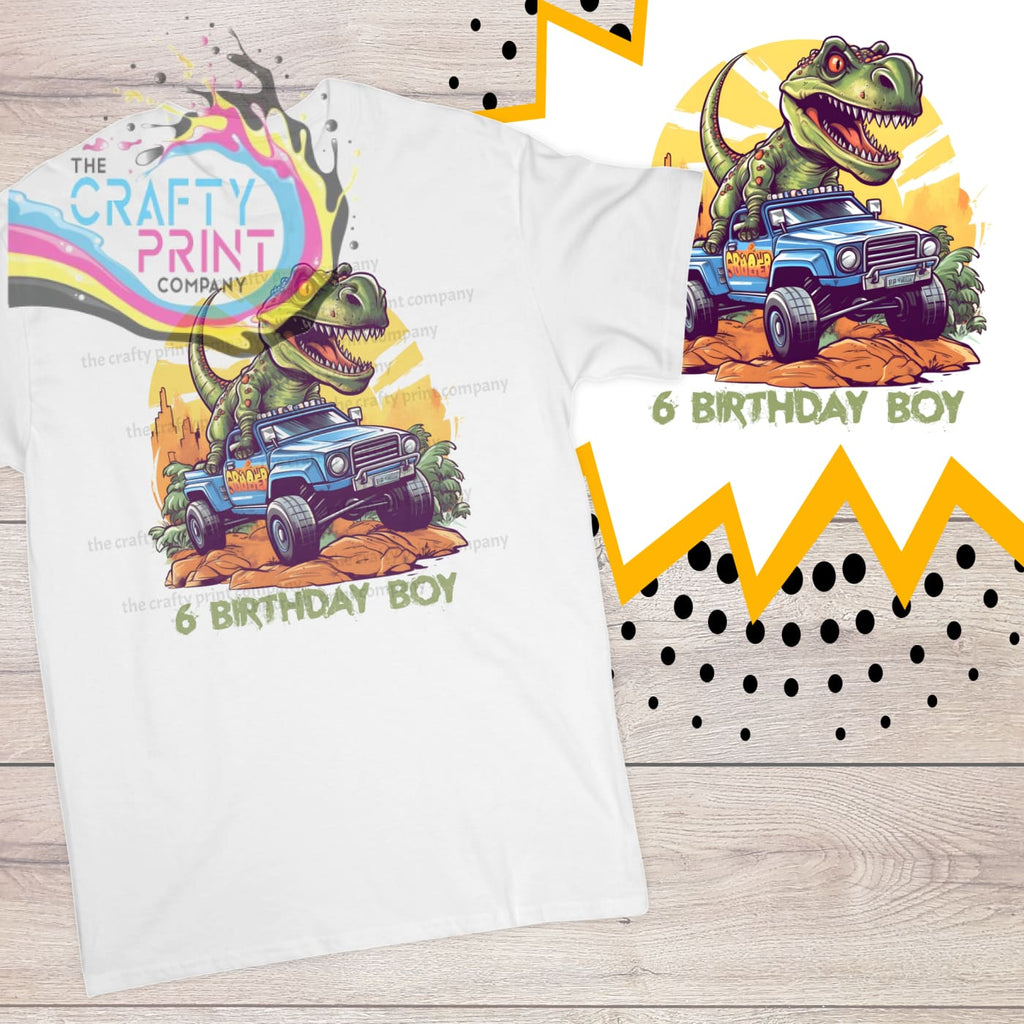 T-Rex Monster Truck Age Birthday Children’s T-shirt - Six