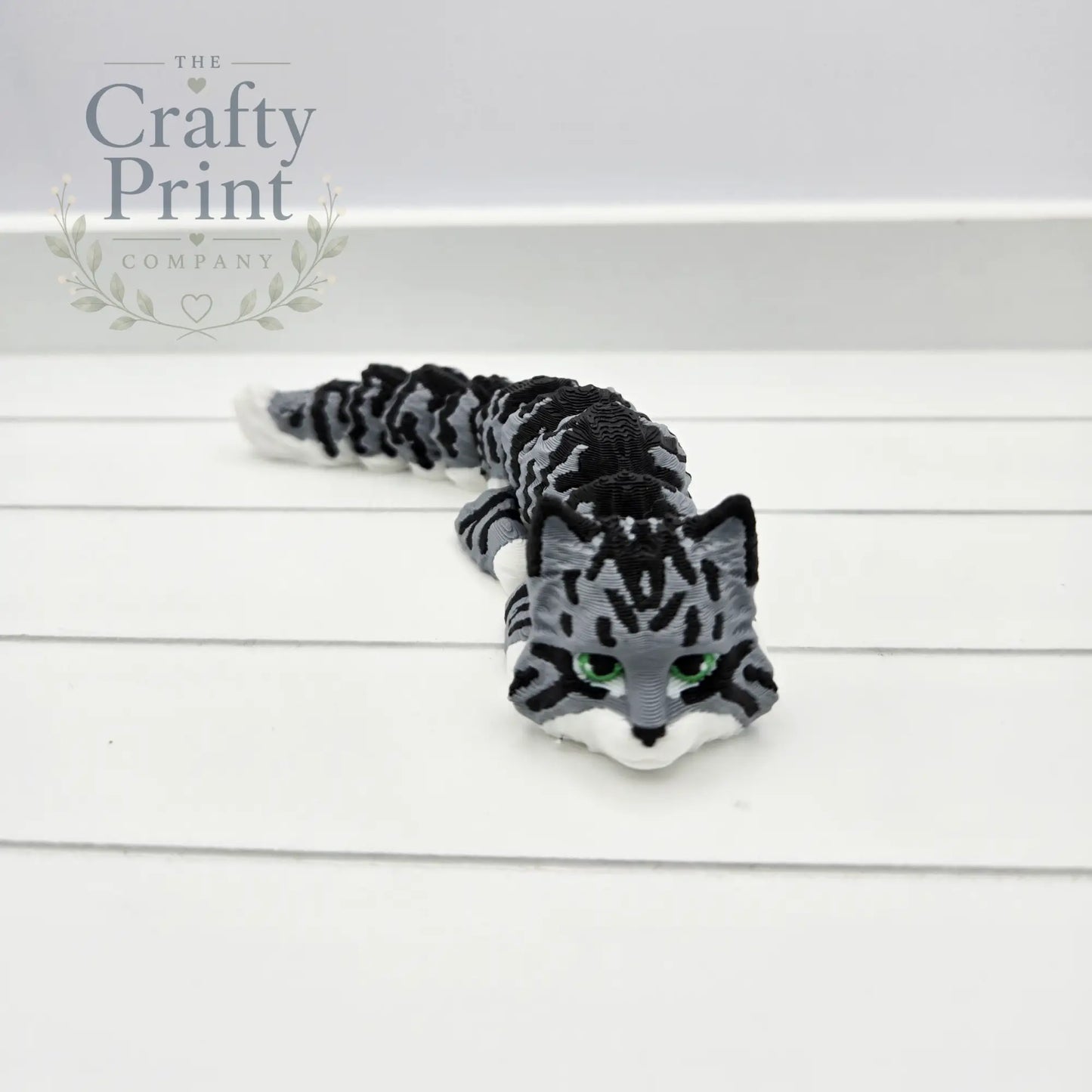 Tabby Cat Articulated Flexi Keyring / Fidget - Without Hole