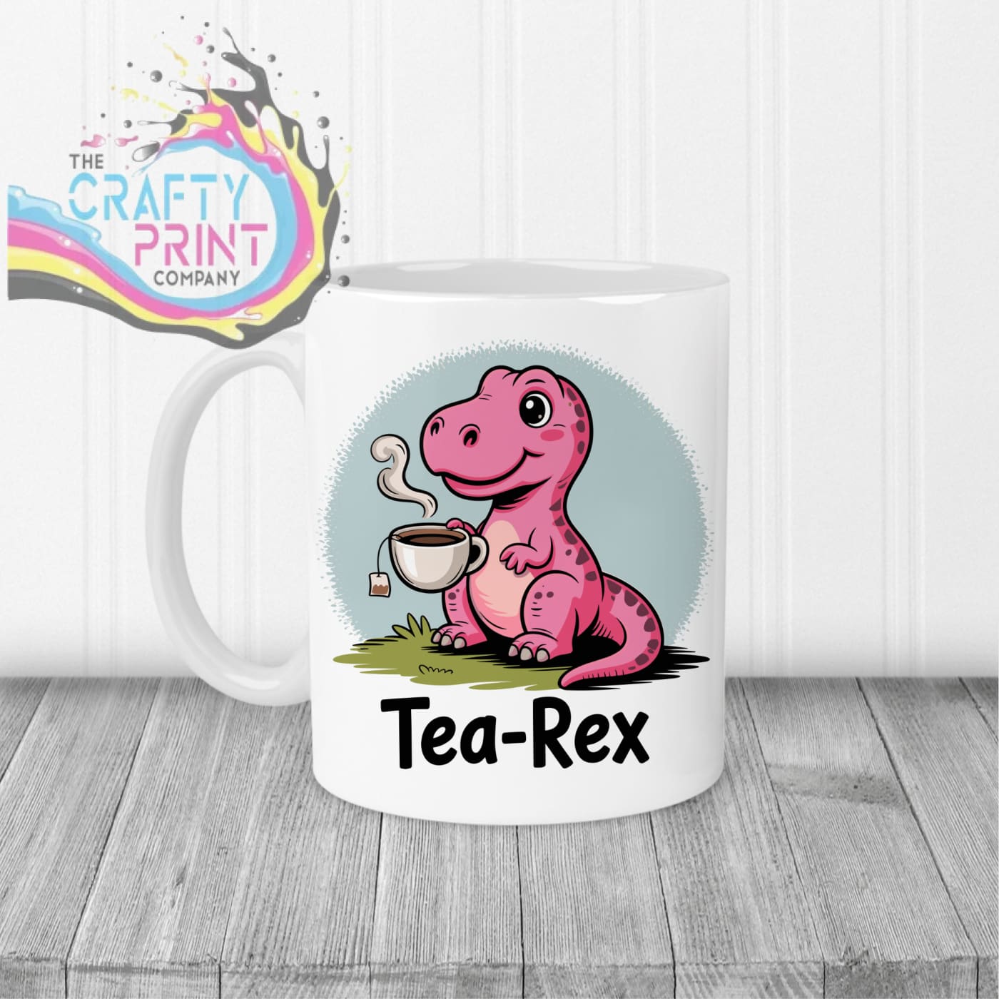 Tea Rex Mug - White Handle & Inner - Mugs