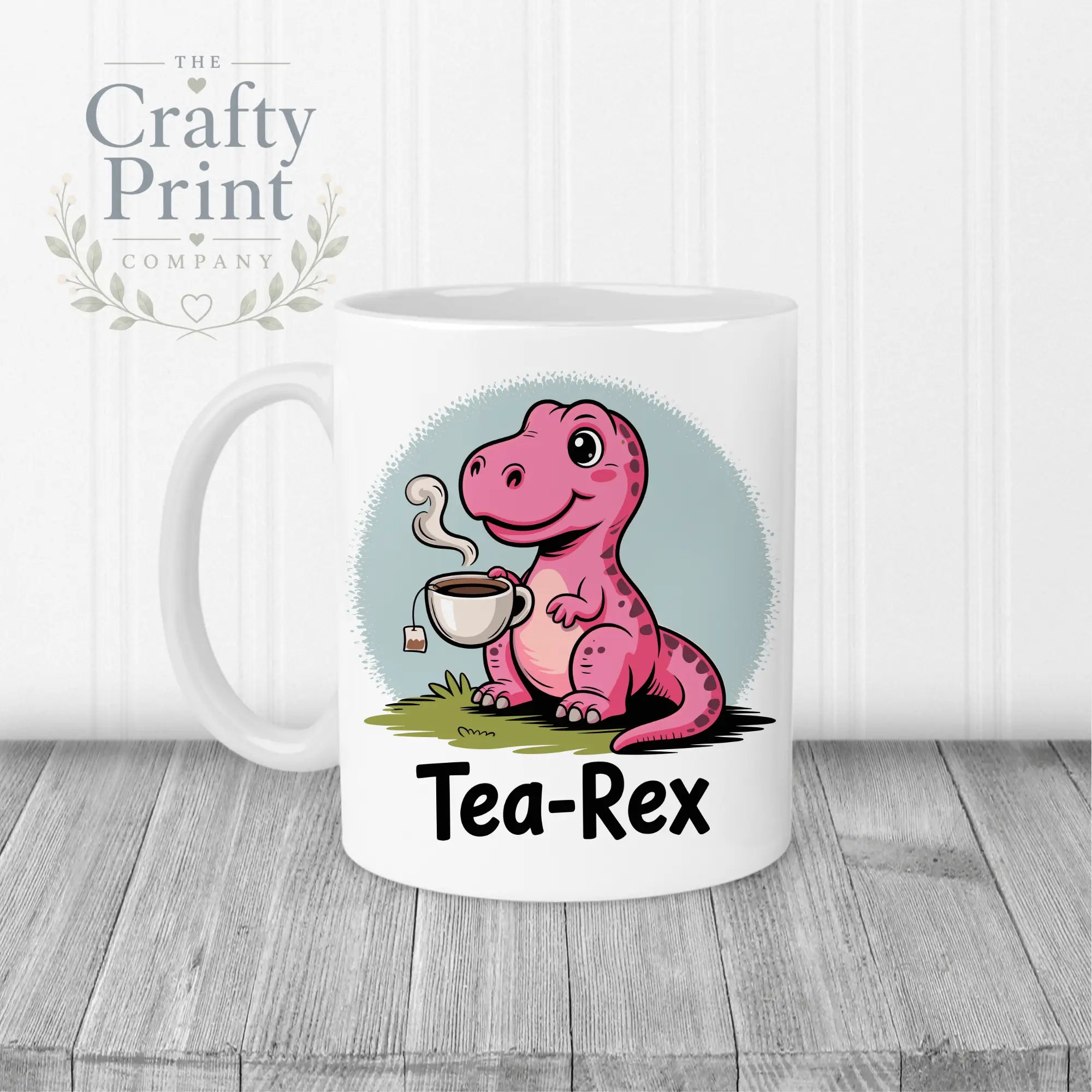 Tea Rex Mug - White Handle & Inner - Mugs
