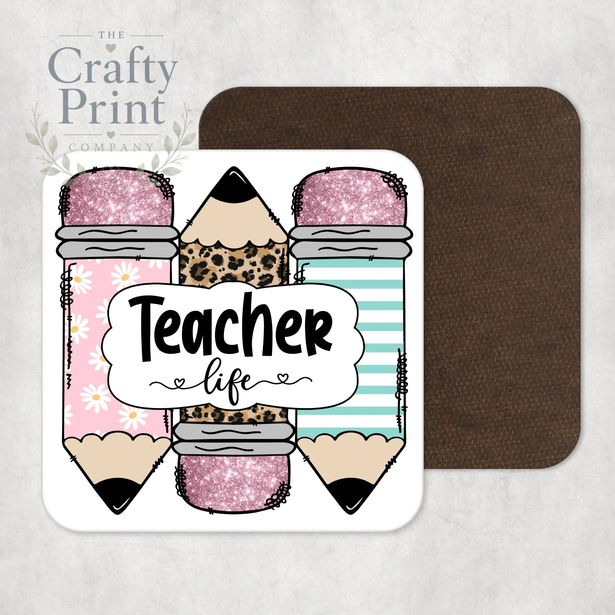 Teacher Life Pencil Design Coaster - Coasters