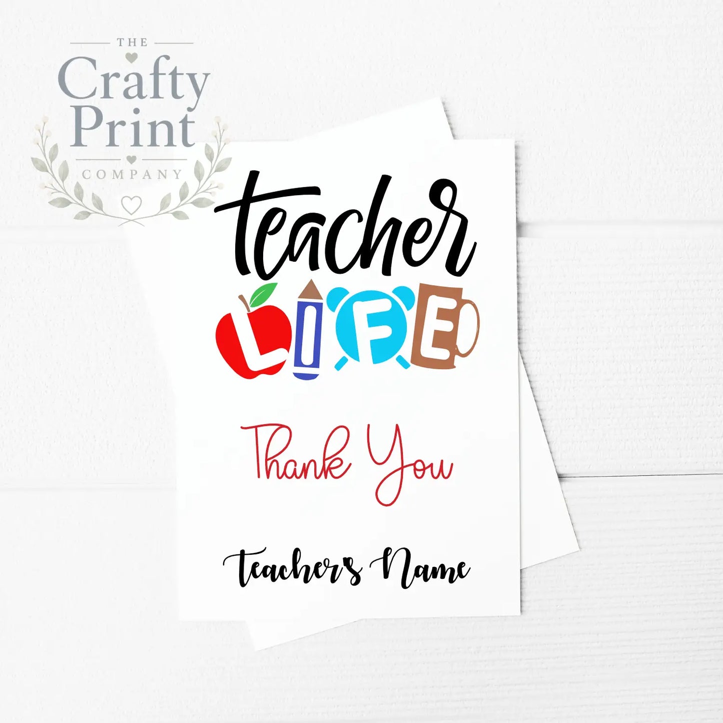Teacher Life Personalised A5 Card & Envelope - Greeting