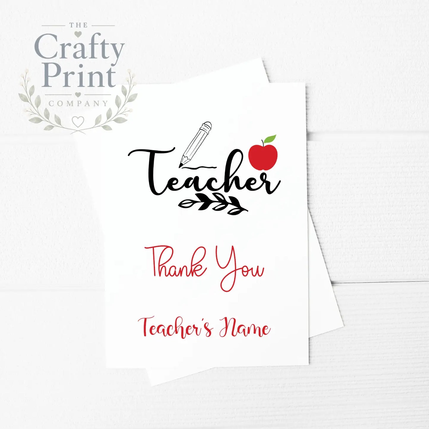 Teacher Thank You Personalised A5 Card & Envelope